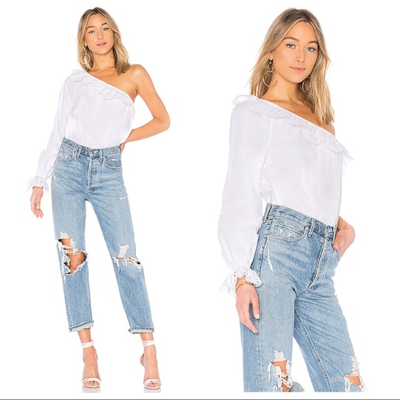 Joie Tops - JOIE Arianthe Blouse In Clean White One Shoulder